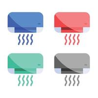 Air Conditioner icons in multiple colors vector