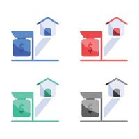 apartment or house for sale icon, real estate sale icon, sale house icon, rent home, real estate loan, home price, mortgage icons in multiple colors vector