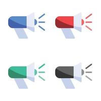 Megaphone icon, Megaphone icon, Loudspeaker icon, speaker icon, Voice sound speech icons in multiple colors vector