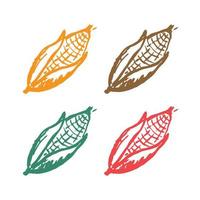 Corn Icon, Ear of maize icon, Corn Vegetable icon, Vegetables logo, Cor logo vector icons in multiple colors