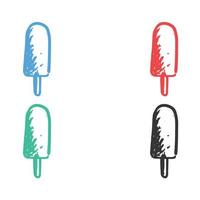 Ice cream bar, popsicle with stick icon, Ice cream popsicle icon, ice cream bar, popsicle logo, vector icons in multiple colors