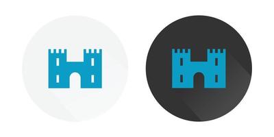 castillo torre icono, fortaleza icono, castillo fortaleza o ciudadela, castillo torre logo vistoso vector íconos