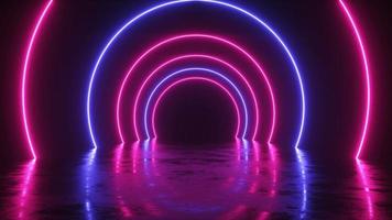 Neon Glowing Circle Tunnel Loop video