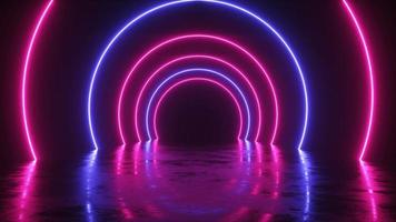 neon raggiante cerchio tunnel ciclo continuo video