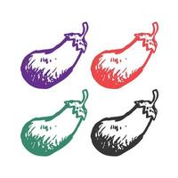Eggplant icon,  Aubergine icon, eggplant vegetable icon, egg plant icon, vegetable icons, eggplant logo vector icons in multiple colors