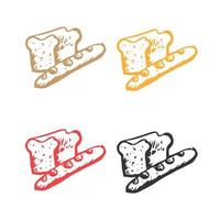 Bread Loaf Bakery Bun icon, bread slices icon, Bread icon, French bread icon logo vector icons in multiple colors