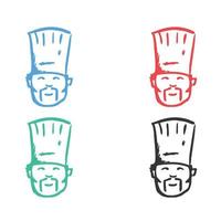 Chef Cartoon icon,  Kitchen Chef hat icon, chef  logo vector icons in multiple colors