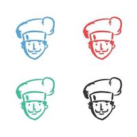 Chef Cartoon icon,  Kitchen Chef hat icon, chef  logo vector icons in multiple colors