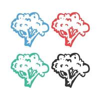 brócoli icono, brócoli vegetal icono, repollo icono, brócoli logo vector íconos en múltiple colores