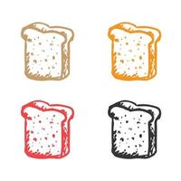 Bread slices icon,  white bread icon, Bread Loaf Bakery Bun logo vector icons in multiple colors