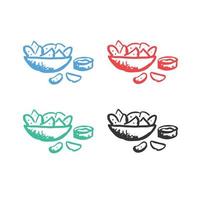 Tortilla chips or nachos tortillas icon, chips or nachos icon, Nachos icon Tortilla chips icon, Tortilla chip or nachos tortillas fast food vector icons in multiple colors