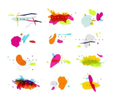 Design symbols drawing in vivid stylish abstract art on white background