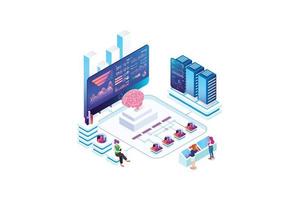 Isometric Technology Data Analysis Illustration, Web Banners, Suitable for Diagrams, Infographics, Book Illustration, Game Asset, And Other Graphic Related Assets vector