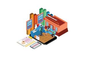 Modern Isometric Activity Online shopping concept with character, Suitable for Diagrams, Infographics, Game Asset, And Other Graphic Related Assets vector