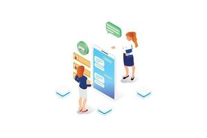 Modern isometric Web page design template for 24-7 call center support. Isometric 24 hours open customer service, Support or CRM. Suitable for Infographics, And Other Graphic assets vector