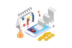 Modern Isometric Bills online payment flat isometric vector concept of mobile payment Suitable for Diagrams, Infographics, Game Asset, And Other Graphic Related Assets