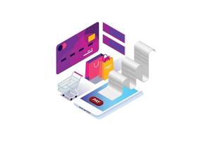 Modern Isometric Bills online payment flat isometric vector concept of mobile payment Suitable for Diagrams, Infographics, Game Asset, And Other Graphic Related Assets