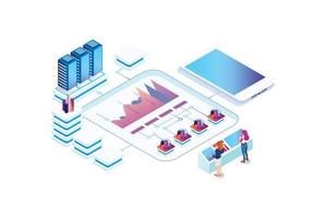 Modern Isometric Data Analysis Illustration, Web Banners, Suitable for Diagrams, Infographics, Book Illustration, Game Asset, And Other Graphic Related AssetsWeb vector