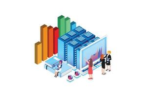 Modern Isometric Data Analysis Illustration, Web Banners, Suitable for Diagrams, Infographics, Book Illustration, Game Asset, And Other Graphic Related AssetsWeb vector