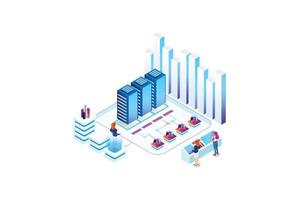 Modern Isometric Data Analysis Illustration, Web Banners, Suitable for Diagrams, Infographics, Book Illustration, Game Asset, And Other Graphic Related AssetsWeb vector