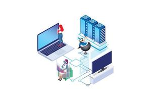 Modern Isometric Data Analysis Illustration, Web Banners, Suitable for Diagrams, Infographics, Book Illustration, Game Asset, And Other Graphic Related Assets vector