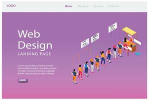 Modern Isometric Web Landing Page Teamwork Planning Illustration, Web Banners, Suitable for Diagrams, Infographics, Book Illustration, Game Asset, And Other Graphic Related Assets vector