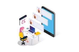 Modern Isometric Customer support concept. Can use for web banner, infographics, hero images. Flat isometric vector illustration isolated on white backgroundWeb