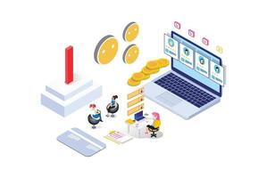 Modern Isometric CRM System Illustration, Web Banners, Suitable for Diagrams, Infographics, Book Illustration, Game Asset, And Other Graphic Related Assets vector