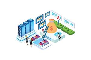 Modern Isometric Sponsorship Investment Illustration, Web Banners, Suitable for Diagrams, Infographics, Book Illustration, Game Asset, And Other Graphic Related Assets vector