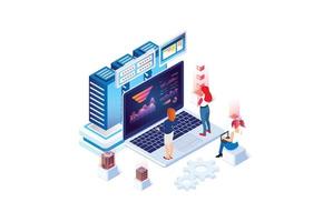 Modern Isometric Data Analysis Illustration, Web Banners, Suitable for Diagrams, Infographics, Book Illustration, Game Asset, And Other Graphic Related AssetsWeb vector