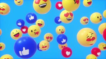 Facebook en volant emoji réactions boucle video