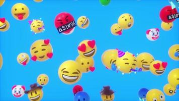chute 3d emojis boucle Contexte video