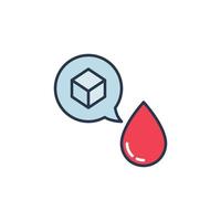 Blood Drop and Speech Bubble with Sugar vector concept colored icon