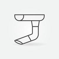 Roof Gutter vector concept minimal thin line icon or sign