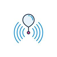 Signal from Weather Balloon vector colored concept icon