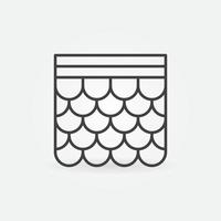 Soft Roof vector concept thin line icon or sign