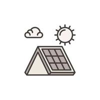 Solar Panel on Roof vector concept colored icon