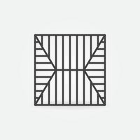 House Roof vector concept outline minimal icon - top view