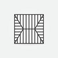 House Roof vector concept outline minimal icon - top view