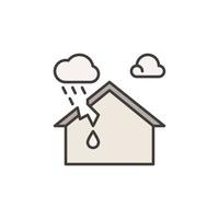 House with Roof Leak vector concept colored icon