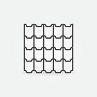 Roof Concrete Tile vector concept outline icon or sign