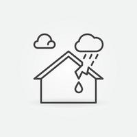 Roof Leak vector concept linear icon or sign