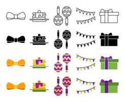 Collection of design elements for Mardi gras vector