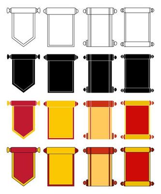 Chinese Scroll in flat style isolated