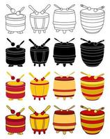 Chinese Drum in flat style isolated vector