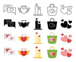 Collection of design elements for Valentine day vector