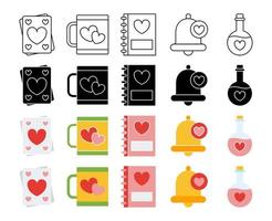 Collection of design elements for Valentine day vector