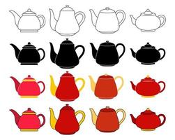 Teapot in flat style isolated vector