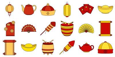 Set of Chinese New Year in flat style vector