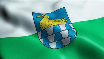 3D Waving Latvia City Flag of LubanaLubana Closeup View photo